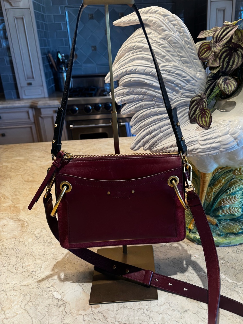 Chloé Small Roy Shoulder Bag Classic Burgundy. GUC. COA included.